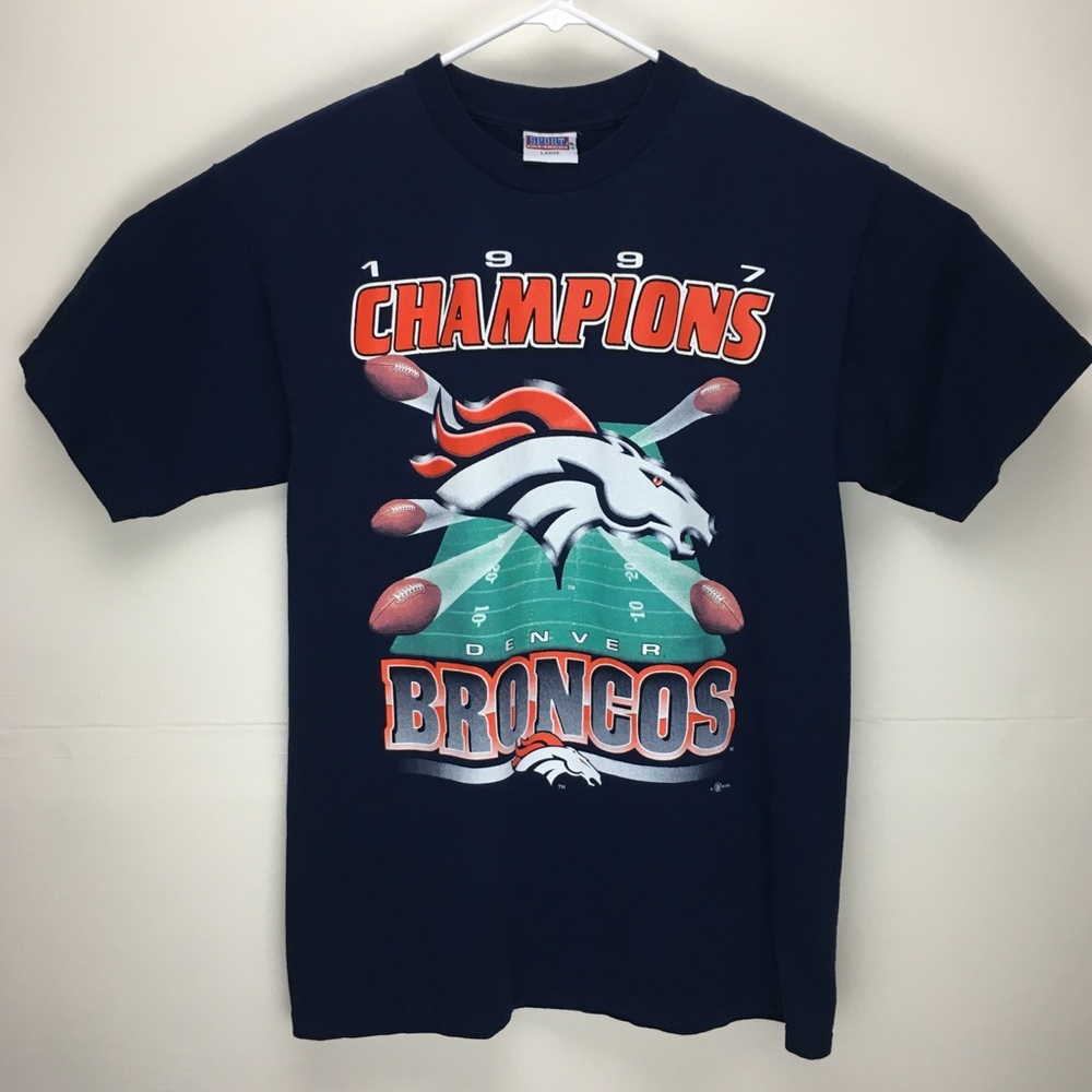 Vintage Denver Broncos NFL 1997 Champions tee large